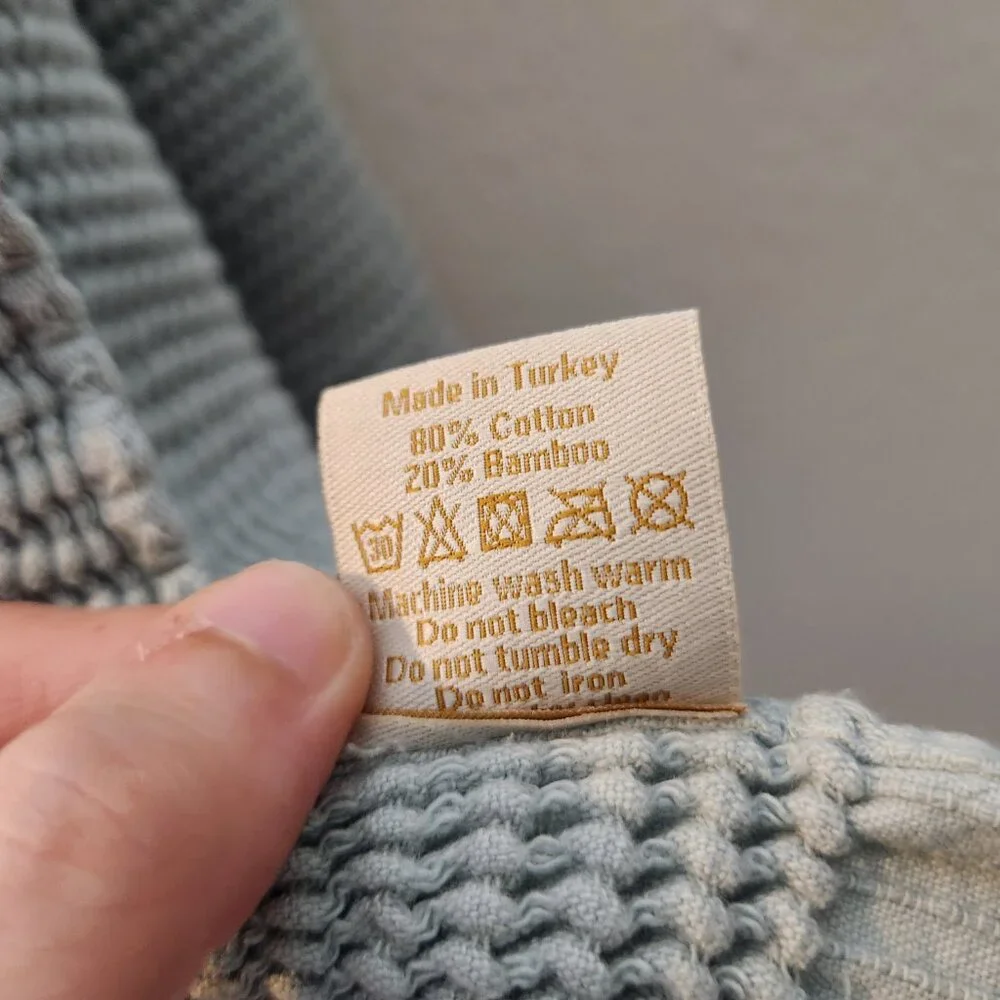 House No. 23 Blue Ella Waffle Towel